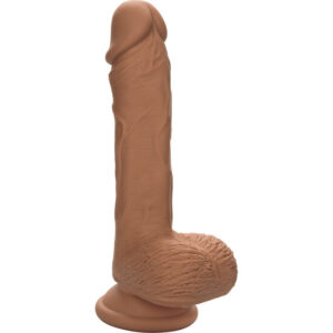 pene de silicona de doble densidad de 17,75cm - marrón