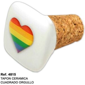 tapon ceramica corcho cuadrado con bandera lgbt